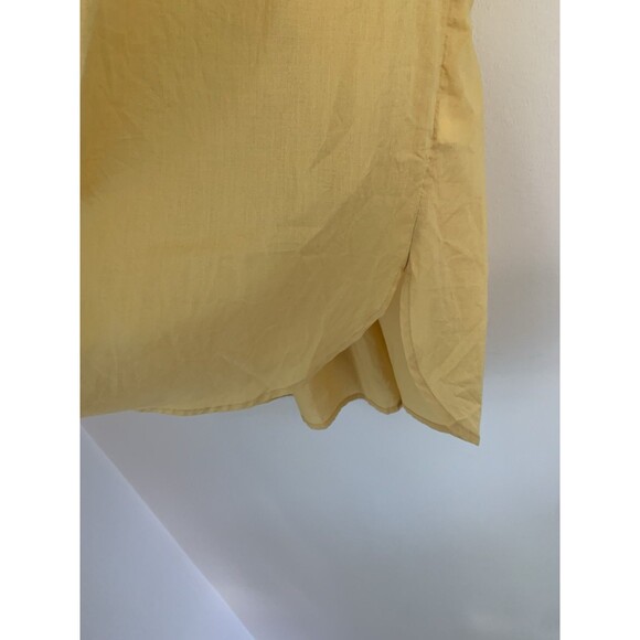 NWT Universal Thread Yellow Cotton Henley Popover Short Sleeve Blouse Size Large - Picture 10 of 11